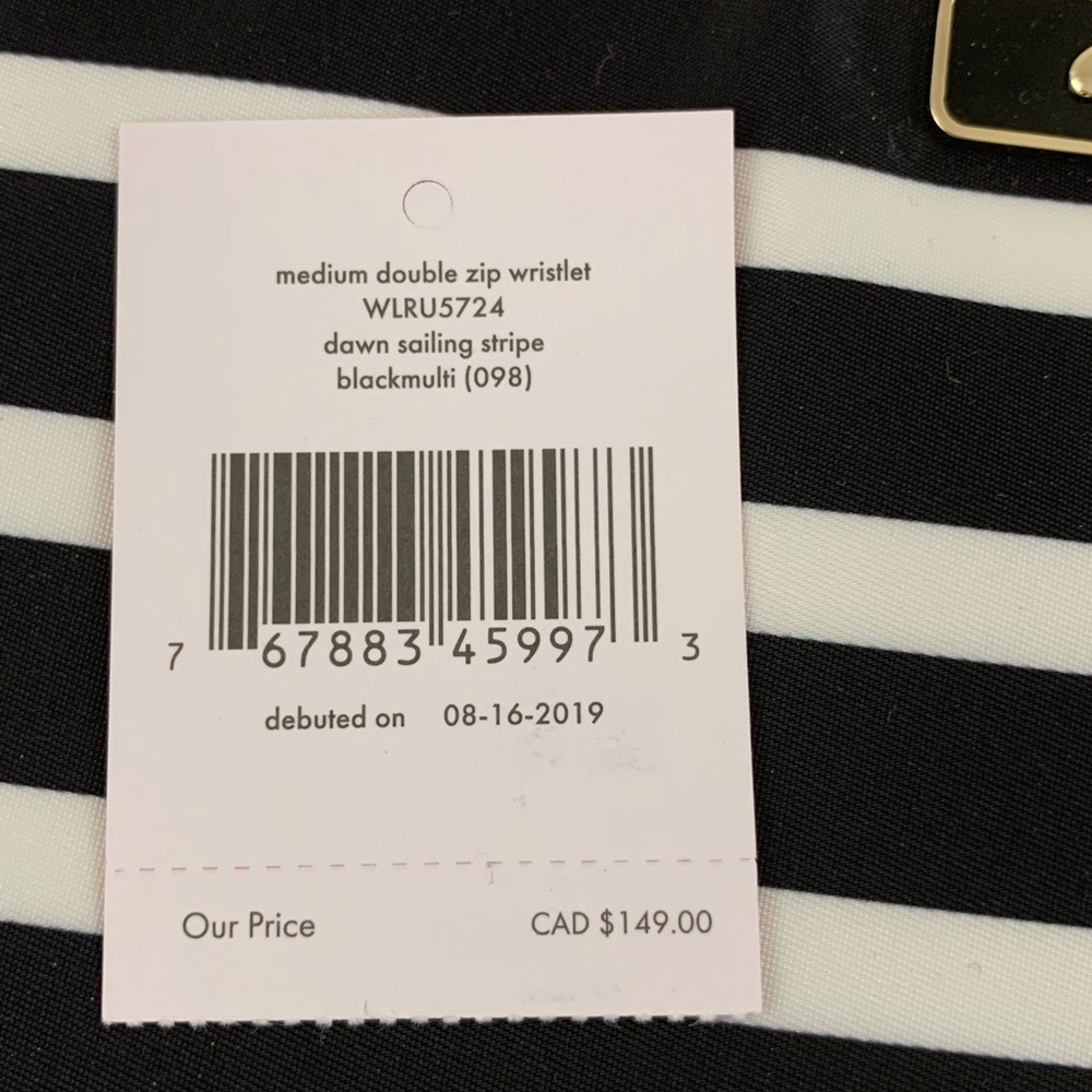 Kate Spade Double Zip Striped Wallet - Picture 3 of 5